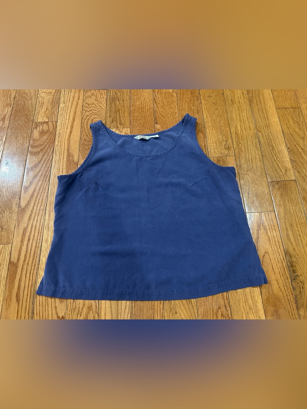 Tommy Bahama Silk Tank Top Womens XL Blue Purple Herringbone Cami Blouse Scoop - Picture 2 of 6